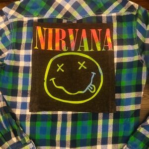 Upcycled Nirvana Plaid Flannel Shirt